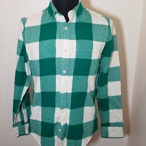 Abound Mens Small Long Sleeve Flannel Shirt Green Plaid Retro Outdoor Y2K Street
